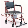 adjustable footrest Steel Commode WheelChair